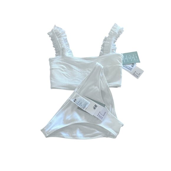 H&M Other - NWT H&M Women's White Ribbed Bikini Size 2